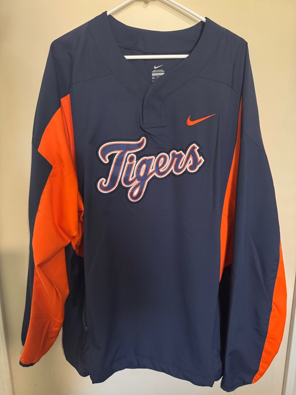 Nike Navy and Orange Detroit Tigers Pullover